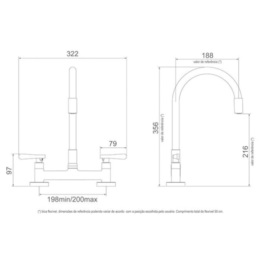 Misturador Para Cozinha De Mesa Flex Preto 1256 B27 Lorenzetti - Imagem principal - 1e72d5c0-02df-4647-bc64-48ec235120e9