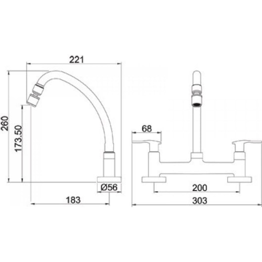 Misturador Para Cozinha De Mesa One Cromado 1256 C29 Lorenzetti - Imagem principal - 4908d96d-b9f6-4e26-a81a-ea5b8f5d4e43