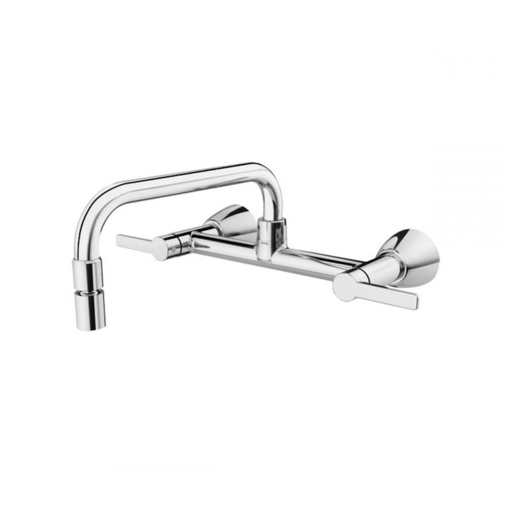 Misturador Para Cozinha De Parede Gali Bica Baixa Cromada Docol