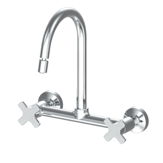 Misturador Para Cozinha De Parede Nova Ella Cross Cromado Fabrimar DN15 - Imagem principal - cd6880a4-599d-44e8-a420-d6f8529d19b9