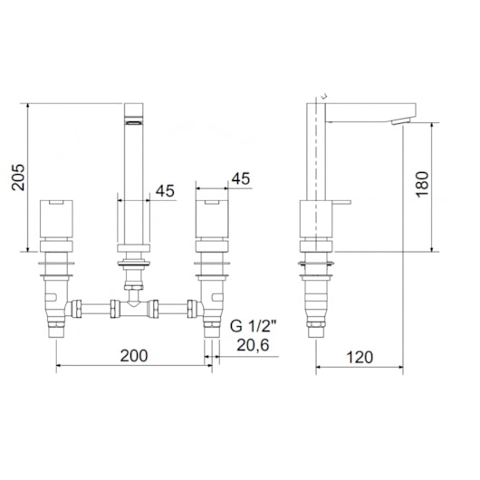 Misturador Para Lavatório Bancada Cromado 1880 C215 Quadra Meber - Imagem principal - 973d4d3c-fec4-43fc-96c0-a7dd07b6f5a0
