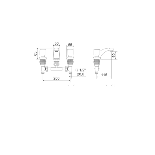 Misturador Para Lavatório Bancada Domus 1875 C40 Meber - Imagem principal - 4fc34678-0c76-4279-9911-c5755edf1f8b