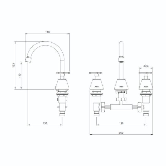 Misturador Para Lavatório de Mesa 1878  C15 1/4v Bl Meber - Imagem principal - 65777474-fd08-483a-b767-611f314cbd64