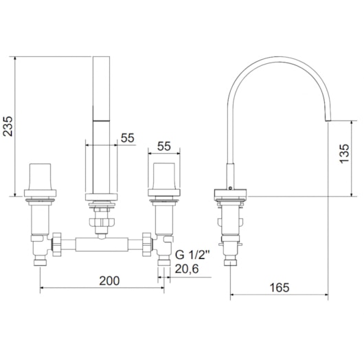 Misturador Para Lavatório de Mesa Bica Alta Axiom Slim 1878 C52 Cromado Meber - Imagem principal - a79fb1c9-0e29-4d46-9fb7-01a759622d80