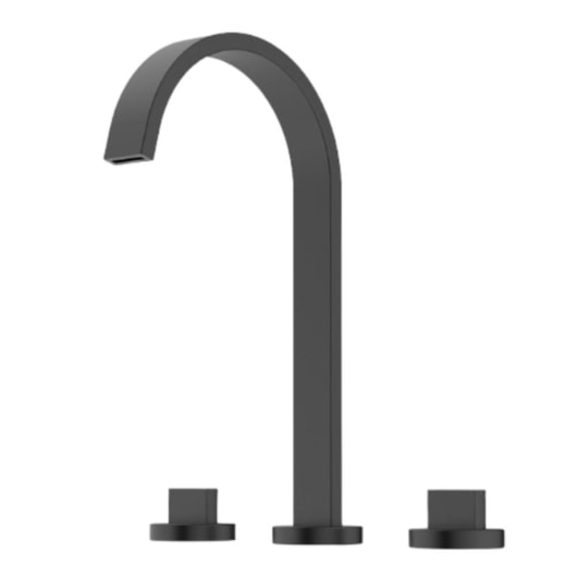 Misturador Para Lavatório De Mesa Bica Alta Com Válvula Flow Preto Matte Celite - Imagem principal - d1e0b420-ea0c-4ad1-9546-29a3e9cf57b5