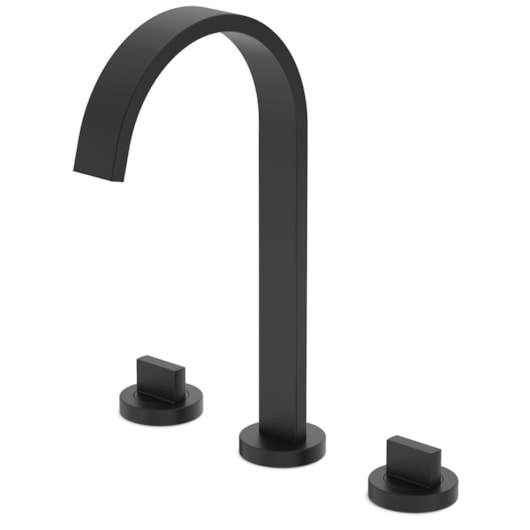 Misturador Para Lavatório De Mesa Bica Alta Com Válvula Flow Preto Matte Celite - Imagem principal - 05ae4a13-9cca-4d95-a65d-844ec2d29d56