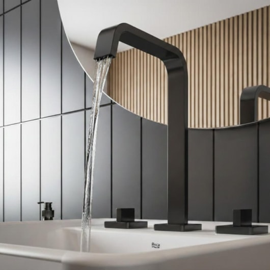 Misturador Para Lavatório De Mesa Bica Alta Com Válvula Virtus Matte Black Roca - Imagem principal - 47b5b03d-25ee-48ad-b68c-8bf2b5f963fe