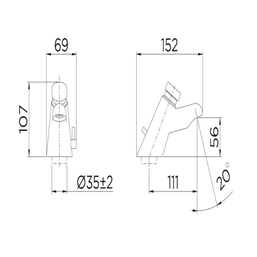 Misturador Para Lavatório De Mesa Bica Baixa Pressmatic 110 Cromada Docol - Imagem principal - 076d2460-3ce2-4c31-8c2a-2dd85cbe86c4