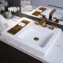 Misturador Para Lavatório De Mesa Bica Baixa Unic 1875 Red Gold Deca