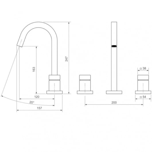 Misturador Para Lavatório De Mesa Cubo Bica Alta 1877 Black Matte Deca - Imagem principal - b1a6cf63-ace4-4aa8-88e6-08884a0cbb04
