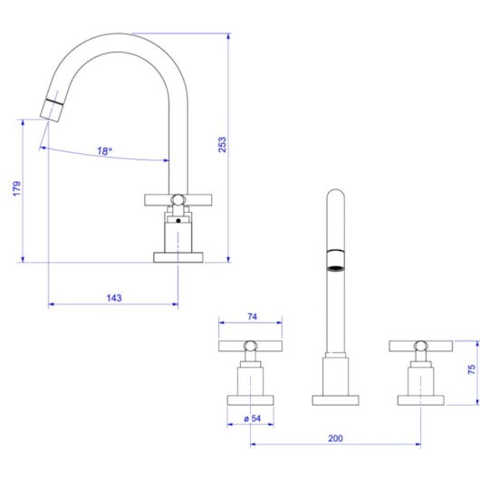 Misturador Para Lavatório De Mesa Duna Clássica Bica Alta Black Matte Deca - Imagem principal - 59f0557c-85b5-4259-a774-444f9c46843f