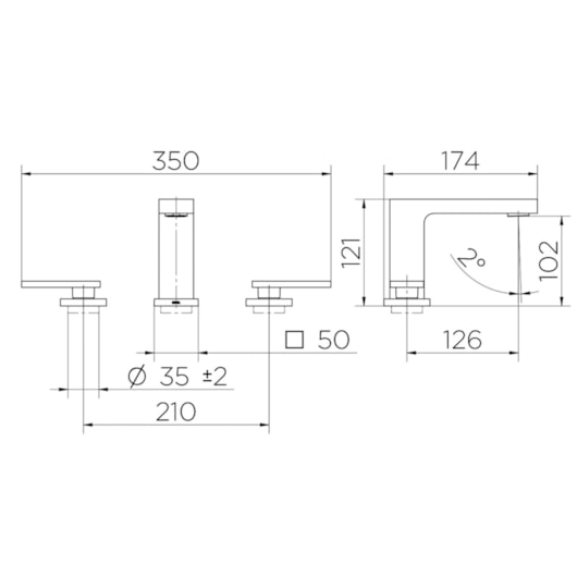 Misturador Para Lavatório De Mesa New Edge Bica Baixa Cobre Escovado Docol - Imagem principal - b326f892-fe73-4d2c-840e-ba68fc9f7c31