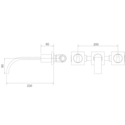 Misturador para Lavatório de Parede Axiom 1881 C210 Cromado Meber