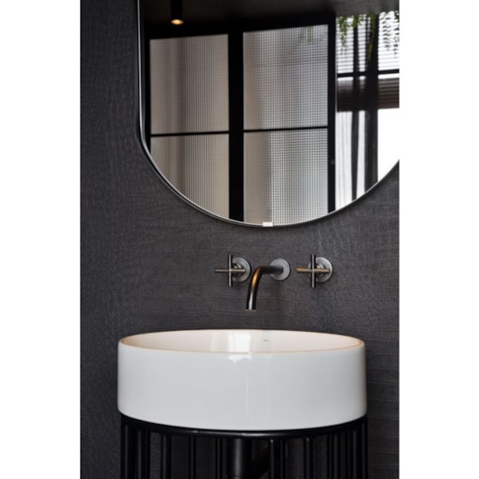 Misturador Para Lavatório De Parede Bica Baixa Duna Clássica 1878 Black Matte Deca - Imagem principal - ad24d81c-34cd-414d-8190-6c2876f46189