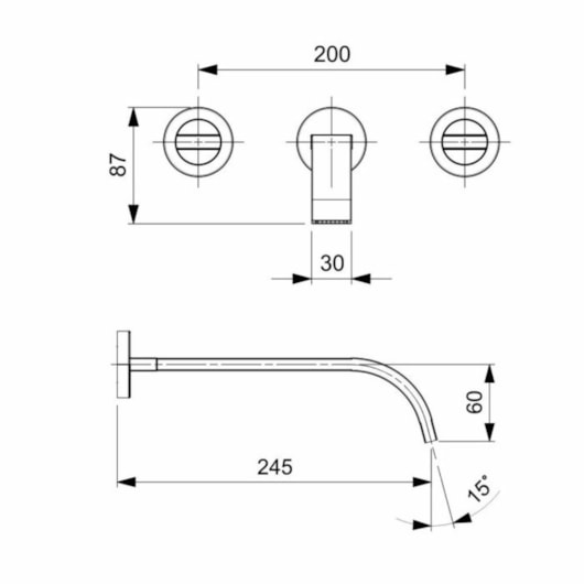 Misturador Para Lavatório De Parede Com Válvula Flow Preto Matte Celite - Imagem principal - 07c57519-c796-48d9-89f7-782976b5c40b