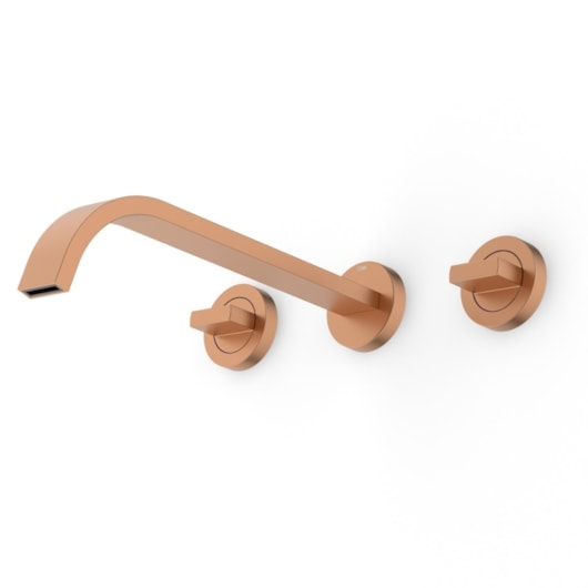 Misturador Para Lavatório De Parede Com Válvula Flow Rose Gold Matte Celite - Imagem principal - df9e54f1-a054-418f-b8f6-5fddf0c43826