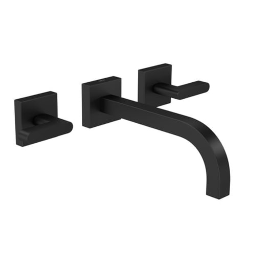 Misturador Para Lavatório De Parede DN20 Soul Black Matte Deca - Imagem principal - 2e3939f8-7f66-4f2b-9e51-c77b308528ee