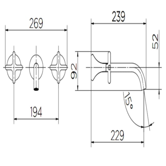 Misturador Para Lavatório De Parede Liss Cromado Docol - Imagem principal - 622c7036-cc58-443d-86ff-afa2c741f197