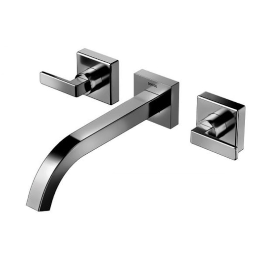 Misturador Para Lavatório De Parede Stillo Grafite Polido Docol - Imagem principal - 8352def2-e42b-4faf-9bac-d5e324cbd83b