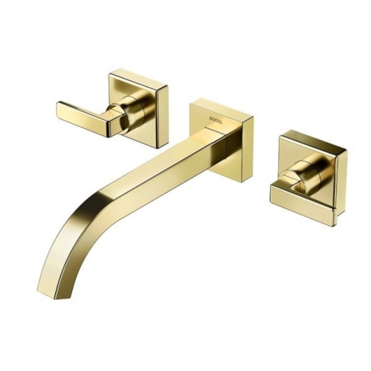 Misturador Para Lavatório De Parede Stillo Ouro Polido Docol - Imagem principal - 5fe36443-6f94-45a1-a4d5-ab44ab5b8d21