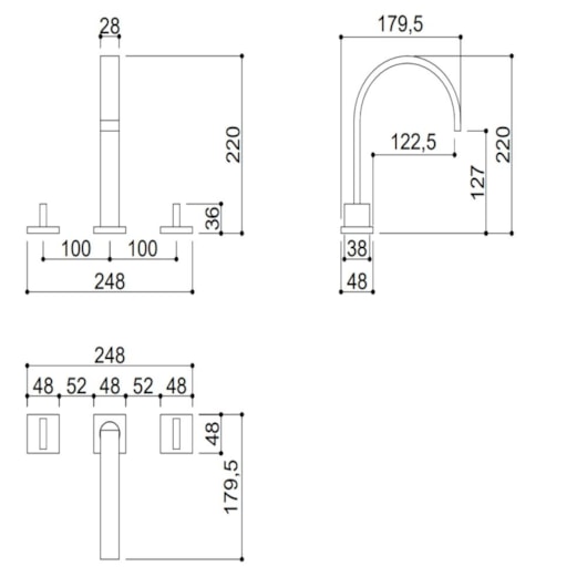 Misturador Para lavatório Kr484 Bronze Escovado Kromma - Imagem principal - c438a55d-cb19-46d3-93e4-fd5931392be2