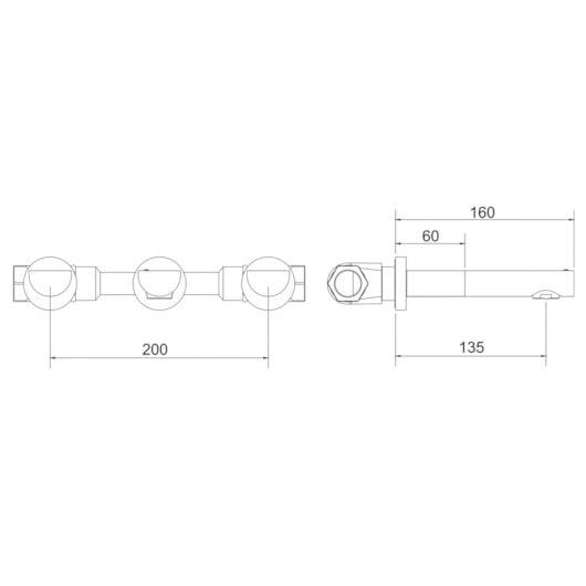 Misturador Para Lavatório Parede 1881 C 50 Meber - Imagem principal - 5c1e442b-77d0-4868-b36b-226461a4a430