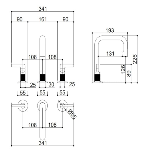 Misturador Para Lavatório Rb2500 Dourado Escovado Rubinettos - Imagem principal - ebaca4f4-ff76-43ed-a2d6-cb6e27be2976