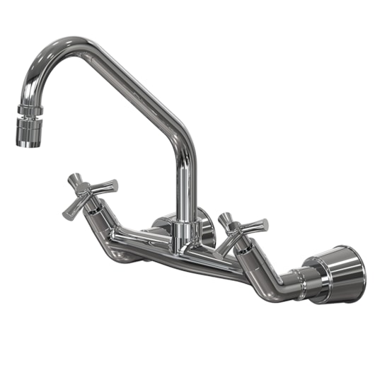Misturador Para Pia De Parede Com Bica Móvel Com Arejador Articulado Lyra Champanhe Fani - Imagem principal - 3f2f15d3-eee7-444c-a4f1-704e98e924ba