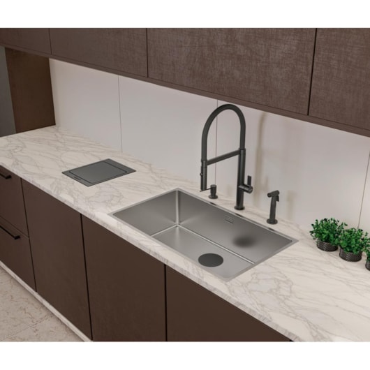 Misturador Slim Versatile Em Aço Inox Black Matte Tramontina - Imagem principal - d44b99d4-bb46-4bd4-a7c3-6c12761ae6cb