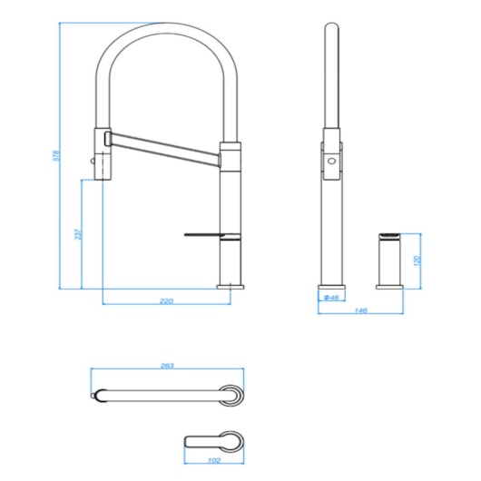Monocomando De Mesa Para Cozinha Bica Alta Colore Corten E Fendi Deca - Imagem principal - 76f4b6cb-a3be-4ddc-9612-b2b2df616855