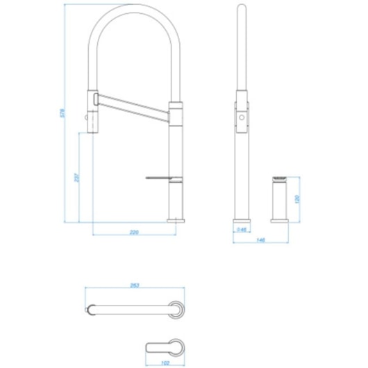 Monocomando De Mesa Para Cozinha Bica Alta Colore Cromado/Marrom Deca - Imagem principal - 2e11a6d1-f636-4d36-8700-b11cc80f2bf0