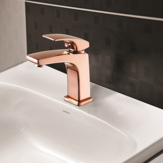Monocomando De Mesa Para Lavatório Bica Baixa Rose Gold Lorenzetti 2875 R89 - Imagem principal - 960b40bf-3d41-439b-877f-b57a4c506186