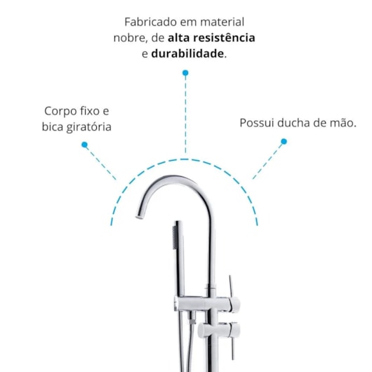 Monocomando De Piso Modelo 2 Astra - Imagem principal - 76c3b412-6896-43e3-aca6-82abd829c74c