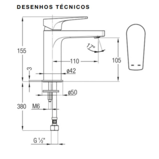 Monocomando Noronha para Lavatório de Mesa Bica Baixa Cromado Celite - Imagem principal - ff40672b-a383-459c-8ac1-690fcd7ccab4