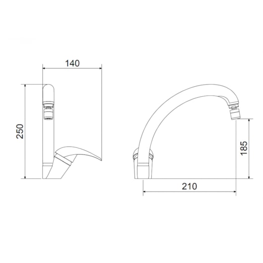 Monocomando Para Balcão 7001 C 55 Meber - Imagem principal - 0b676be1-f85b-4ade-ad4f-938b208c17a5
