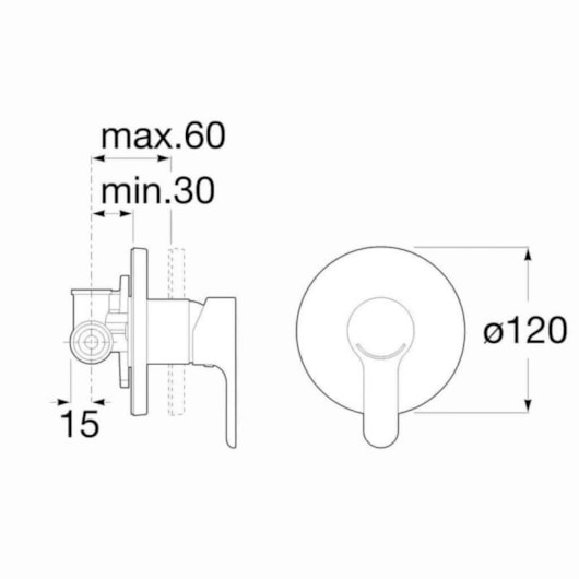 Monocomando Para Chuveiro De Parede Para Embutir L20 Cromado Roca - Imagem principal - 0216567c-e492-4e66-b5e3-2dd7b17d2928