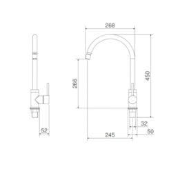 Monocomando Para Cozinha Balcão  7007 C 75 Meber
