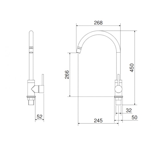 Monocomando Para Cozinha Balcão  7007 C 75 Meber - Imagem principal - a9be61cc-c004-4cfe-8ea6-e72e0cd4b838