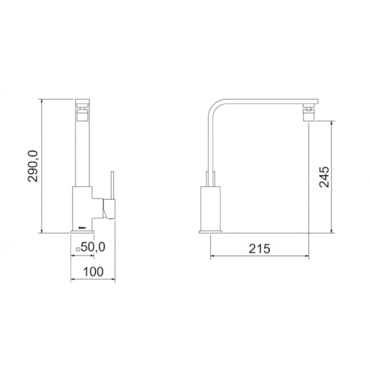 Monocomando Para Cozinha Balcão 7010 C 35 Meber - Imagem principal - 3ff6999d-fca1-4eea-a0db-cc2260b0f34c