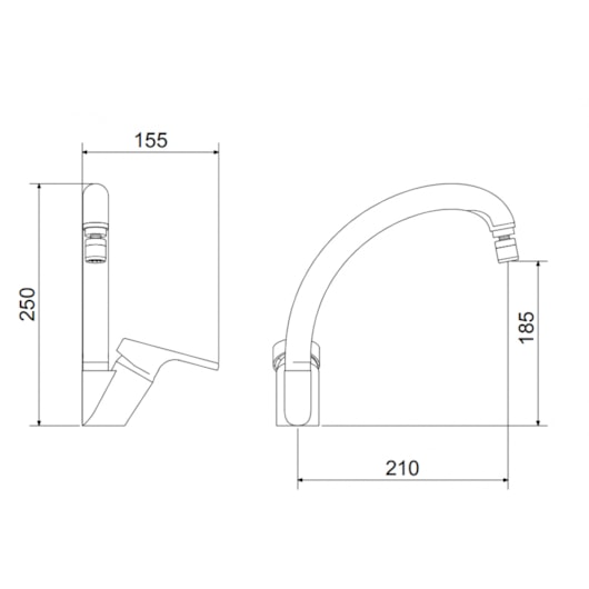 Monocomando Para Cozinha Bancada 7001 C70 Veja Meber - Imagem principal - 0732cd88-b238-4afa-ba85-f9d356cb26b3