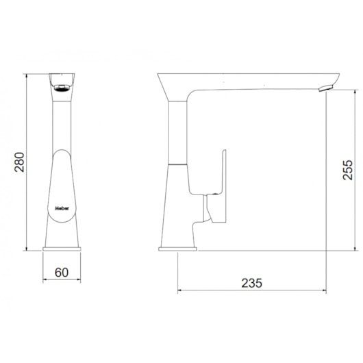 Monocomando Para Cozinha Bancada 7009 C 78 Meber - Imagem principal - 1e27e1d2-3618-45e7-b796-e5f3a0a8e07b