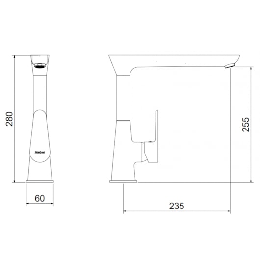 Monocomando Para Cozinha Bancada 7009 C 78 Meber - Imagem principal - 4b37ee6a-d76d-46c3-ab1b-67151ac7f802