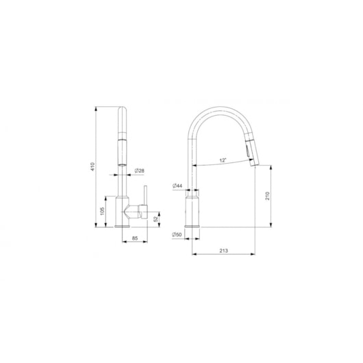 Monocomando Para Cozinha De Mesa Bica U Pratica Cromado Celite - Imagem principal - 999eaec2-4798-491f-bdac-ace6a8f8b298