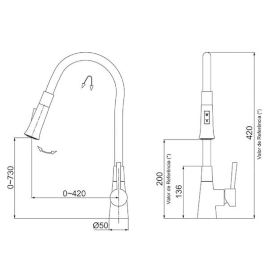 Monocomando Para Cozinha De Mesa Flex 2257 G27 Cinza/ Cromado Lorenzetti - Imagem principal - d44e4b78-c5b2-48cc-8441-4b9cc92a5bf6