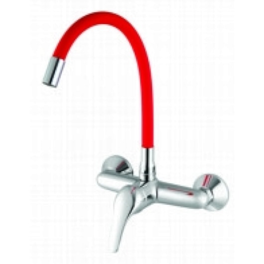 Monocomando Para Cozinha Parede 7006 Bm C 70 Cromado Vermelho Meber - Imagem principal - 86696cd8-3151-415b-89e2-f5b2e735044b