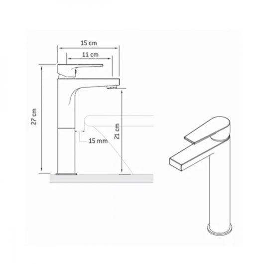 Monocomando Para Lavatório Bica Alta Middle Fabrimar - Imagem principal - d504a7ae-596a-475f-a99a-d2fe9aad8932