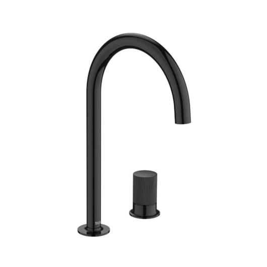 Monocomando Para Lavatório De Mesa 2 Furos Stripes Nu Titanium Black Roca - Imagem principal - 54cb92ee-88ef-41bb-b2ff-9a7c148a3828