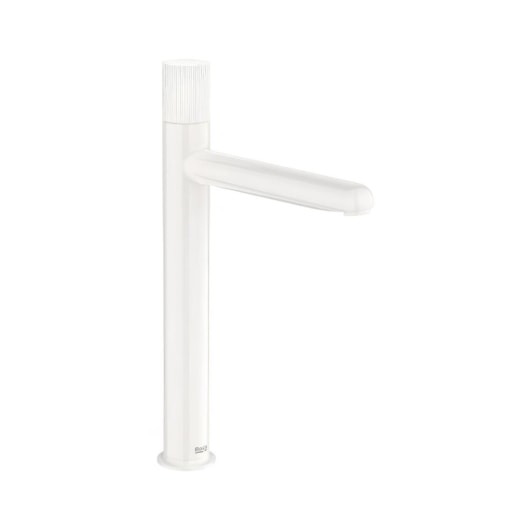 Monocomando Para Lavatório de Mesa Bica Alta Nu Glossy White Roca - Imagem principal - 3c9c778a-72cb-4dc0-82b4-86f0e3c4bc17