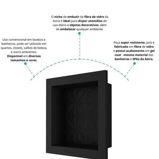 Nicho De Embutir De Plástico Fibra Vidro 3D Astra 30x30x10cm - Imagem principal - 10fcf496-3a58-4730-901b-0120f0adb712