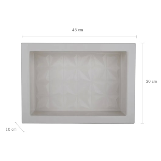 Nicho De Embutir De Plástico Fibra Vidro 3D Bege Astra 30x45x10cm - Imagem principal - 0ae6f732-9078-4239-8ee3-fac1b69f9087